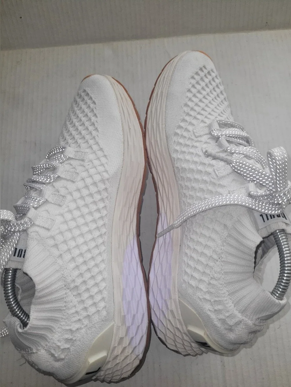 NOBULL Knit Runner Shoes Mens 10 Womens Athletic Training 11.5 Sneaker White Gum